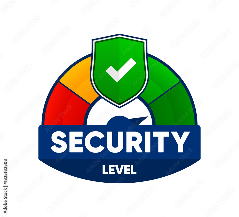 Screening Level Logo Certified Level logo badge with shield shape vector. Digital ...