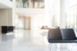 © gankevstock - Blurred bright contemporary office lobby with stylish furniture and design