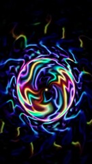 Poster - Psychedelic swirling vortexes: mesmerizing colorful abstract art in continuous motion