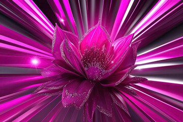 Poster - Vibrant Fuchsia Background with Radiant Gradation and Shimmering Elements