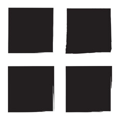 Poster - Four black squares. Irregular edge design. 2x2 grid layout. Vector shapes.