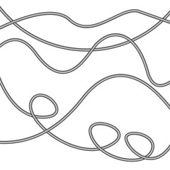 Poster - Abstract wavy lines. Gray rope like design. Looping vector shapes. White background.