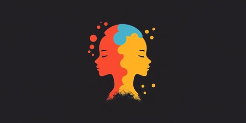 Poster - Colorful Dual Profile Design Representing Creativity and Self-Expression in a Modern Art Style