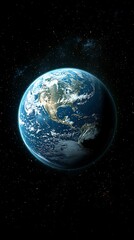 Wall Mural - The Earth and space are displayed from a distant view