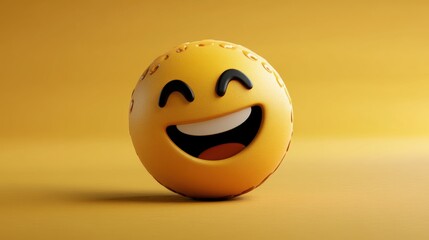 Poster - Bright yellow background featuring a smiley face emoji representing happiness and positive vibes in life
