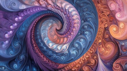 Leinwandbilder - Colorful abstract swirl pattern creating dynamic visual balance with vibrant hues of blue, purple, and pink in a modern design
