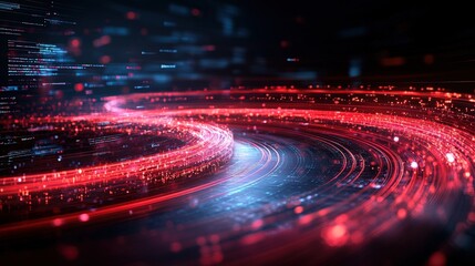 Poster - vibrant red and blue abstract background featuring dynamic lines illustrating speed and energy in a 