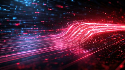 Poster - Abstract red and blue background with dynamic lines depicting speed and energy in a captivating and modern design