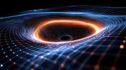 Poster - Abstract Visualization of Digital Black Hole in Cosmic Space