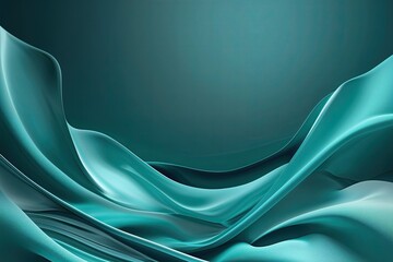Poster - Elegant Teal Background with Gradient Effects and Rippling Design Elements