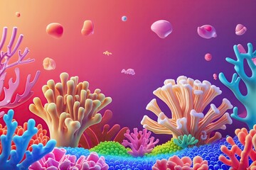 Poster - Vibrant Coral Background with Dynamic Animated Gradient and Fun Bouncy Elements