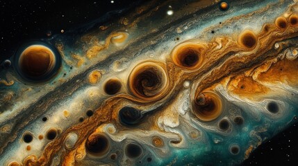 Wall Mural - Abstract space swirling galaxies