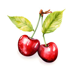 Fototapete - Digital technology cherry watercolor design illustration