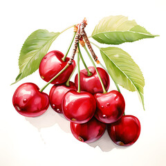 Fototapete - Digital technology cherry watercolor design illustration