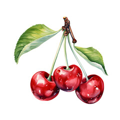Fototapete - Digital technology cherry watercolor design illustration