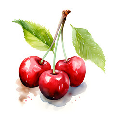 Fototapete - Digital technology cherry watercolor design illustration
