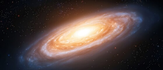 Wall Mural - Cosmic Components Expansion Concepts. Vibrant spiral galaxy illuminated against a dark cosmic background.