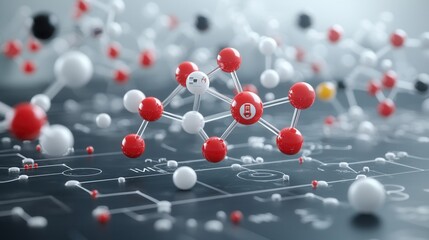 Poster - a highly detailed futuristic 3d rendered molecular model showcasing the intricate connections and ge