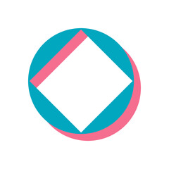 Wall Mural - bold abstract brutalist shape. modern geometric figure featuring triangle, circle, and square elemen