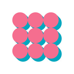 Wall Mural - bold brutalist abstract shape. modern icon of a circle and flat form. this graphic element showcases