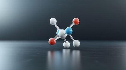Poster - A detailed three dimensional digital rendering of a complex molecular structure showcasing the intricate arrangement and connections between atoms