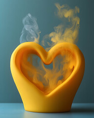 Poster - Abstract heart-shaped object with smoke