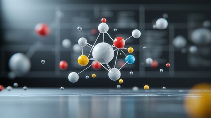 Poster - This image presents a highly detailed three dimensional digital visualization of a complex molecular structure