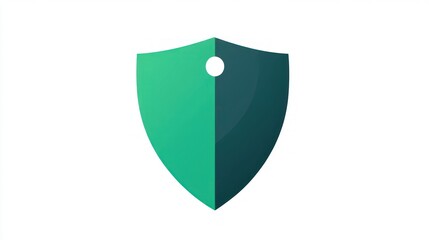 Poster - Shield Icon with Dual Green Tones Security and Protection Symbol for Digital Safety and Priv