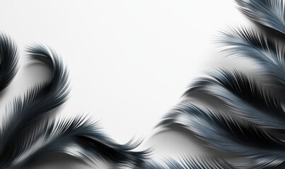 Poster - Elegant Black Tropical Leaves Creating a Modern Minimalist Background for Design Projects and Creative Works with Smooth Textures and Shadows