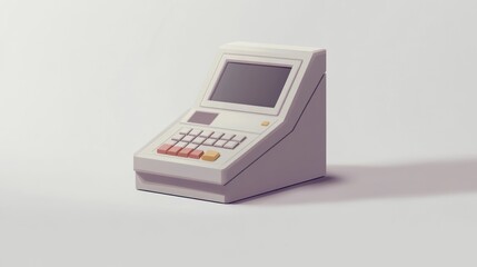 Poster - Retro Computer Terminal Digital Device Vintage Technology 80s Style Workstation UI Design