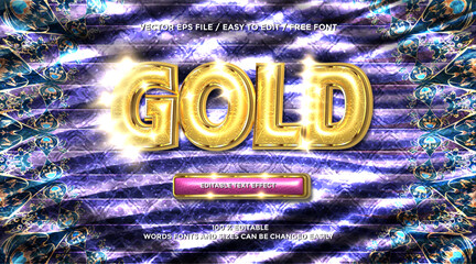 Poster - Gold 3D Rendering text effect design style