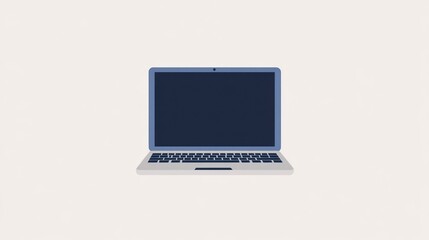 Poster - Modern Laptop with Blank Screen Ideal for Technology Education and Business Concepts