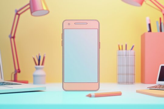 Communication themes, clean 3D glyph icon of a smartphone.