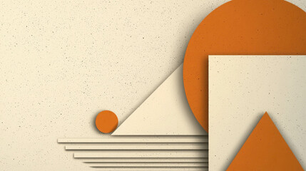 Poster - High-End Minimalist Background with Bold Geometric Shapes in Warm Tones and Soft Textures