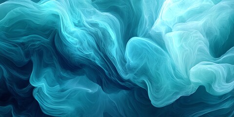 Leinwandbilder - Abstract Blue Swirls Background with Soft Light and Flowing Energy