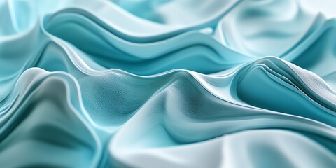 Leinwandbilder - Abstract Blue Waves Smooth Silk Fabric Background with Subtle Lighting