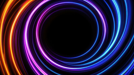 Poster - Mesmerizing Abstract Composition of Swirling Neon Colors on a Dark Background