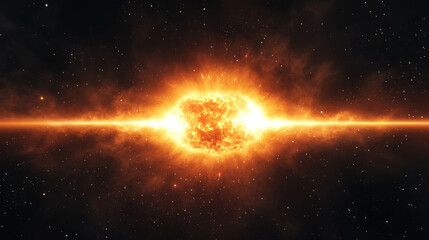 Wall Mural - Mesmerizing Galaxy Background with Radiant Explosion of Light and Stars in Space