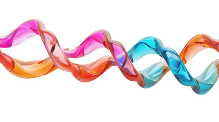 Poster - Colorful abstract glass shapes rotating on transparent background
