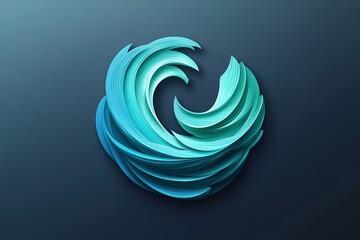 Poster - Abstract swirling blue and turquoise design against a dark backdrop
