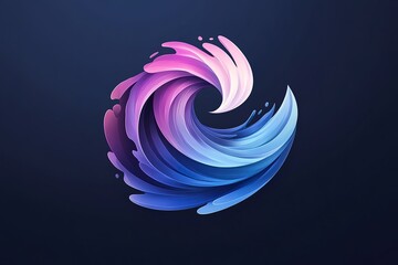 Poster - A swirling abstract design with blended colors on dark background