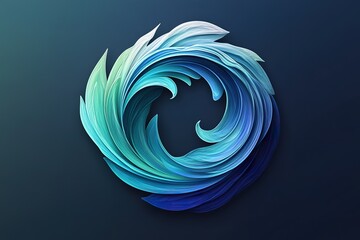 Poster - Abstract swirling design with shades of blue and teal color