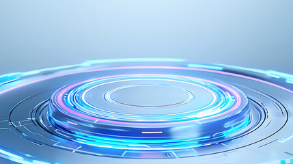 Fototapete - Futuristic technology animation digital studio graphic design high-tech environment aerial view abstract concept