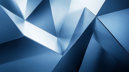 Poster - Abstract geometric shapes in blue and white create a modern design element
