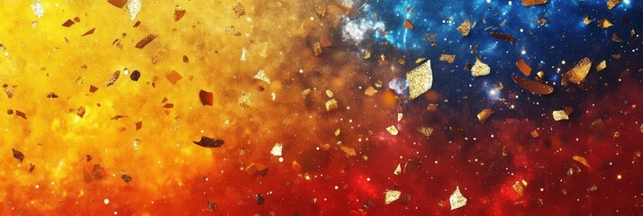 Poster - Celebrate with vibrant confetti filling the atmosphere in an exciting and festive setting perfect for parties or special occasions