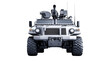 © TCC Sport - Armored military vehicle front view with turret and advanced targeting system