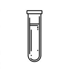 Fototapete - Simple lab test icon, outlined test tube or equipment on white.