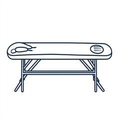 Fototapete - Minimalist design of massage therapy icon, hands or table, white.