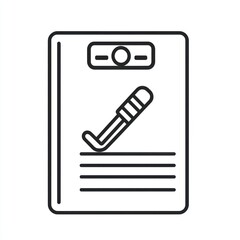 Fototapete - Basic outline of a prescription pad, minimalist design on white.