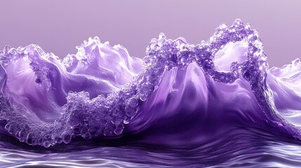 Poster - A digital image depicting a wave of purple liquid substance